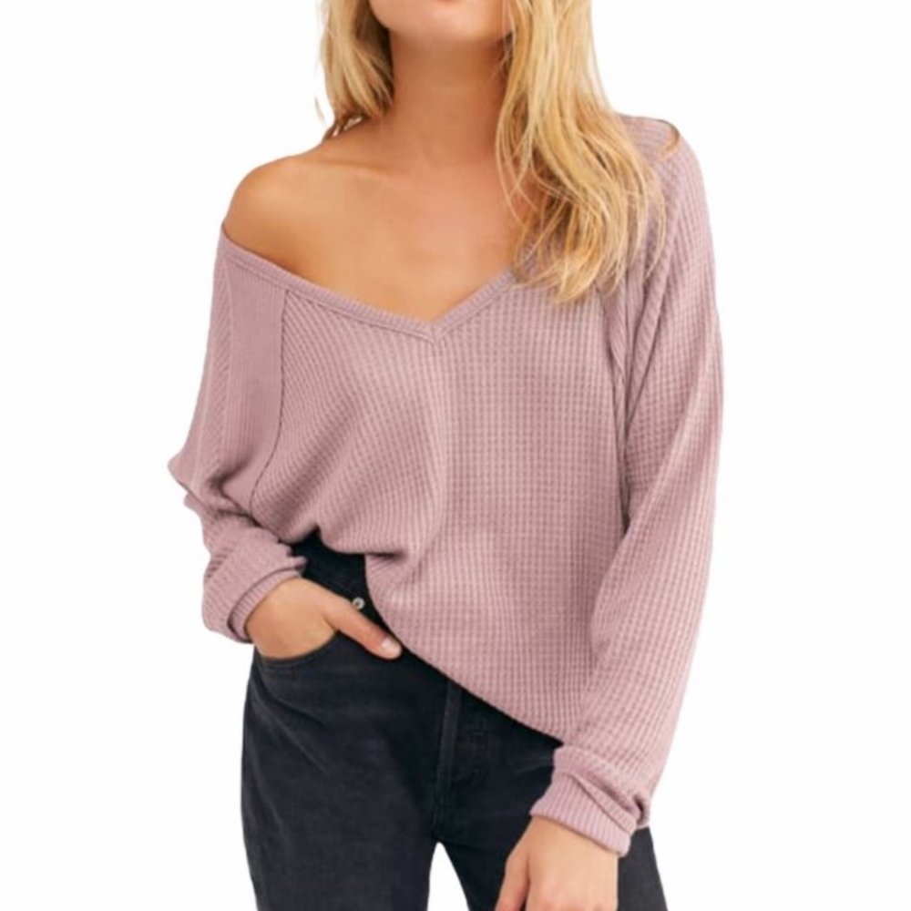 Free People Santa Clara Thermal in Mauve Size Medium - Picture 1 of 8